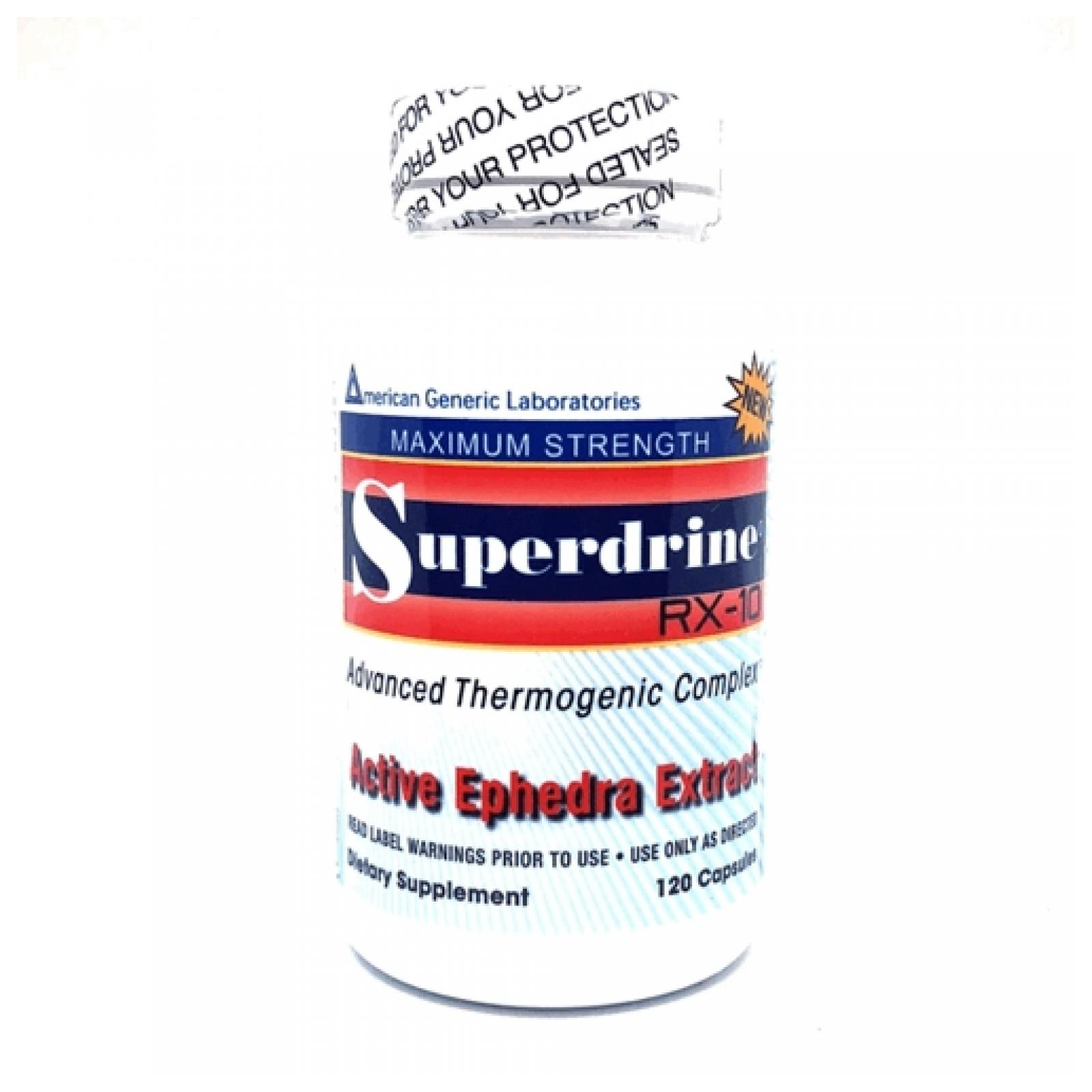 American Generic Labs Superdrine Rx 10 With Ephedra Extract 120 Capsules